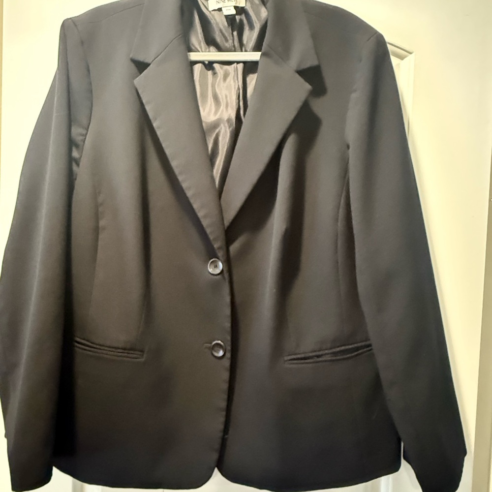 Nine West Black Blazer Professional Tailored Suit Jacket